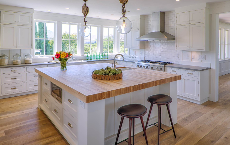 10 Examples of Butcher Block Counters with White Cabinets